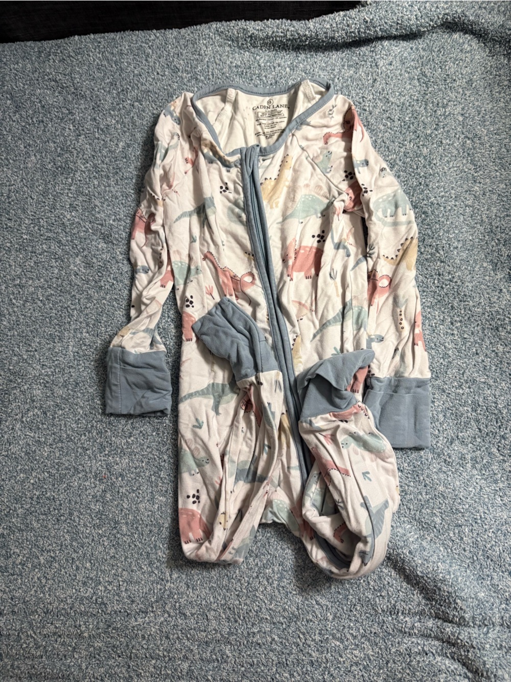18-24mo One-Piece Zipper Sleep Sack in Pastel Dino Print CADEN LANE
